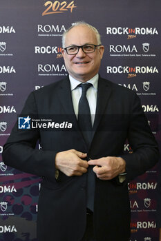 2024-04-24 - Roberto Gualtieri during the press conference to present the 14th edition of Rock in Roma 2024, Sala della Protomoteca, Campidoglio, 24 April 2024, Rome, Italy. - PRESS CONFERENCE ROCK IN ROMA 2024 - NEWS - EVENTS