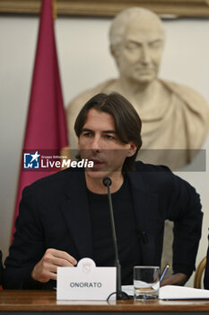 2024-04-24 - Alessandro Onorato during the press conference to present the 14th edition of Rock in Roma 2024, Sala della Protomoteca, Campidoglio, 24 April 2024, Rome, Italy. - PRESS CONFERENCE ROCK IN ROMA 2024 - NEWS - EVENTS