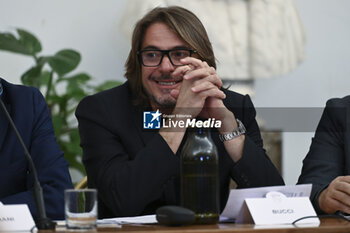 2024-04-24 - Maxmiliano Bucci during the press conference to present the 14th edition of Rock in Roma 2024, Sala della Protomoteca, Campidoglio, 24 April 2024, Rome, Italy. - PRESS CONFERENCE ROCK IN ROMA 2024 - NEWS - EVENTS