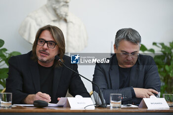 2024-04-24 - Maxmiliano Bucci and Daniele Mignardi during the press conference to present the 14th edition of Rock in Roma 2024, Sala della Protomoteca, Campidoglio, 24 April 2024, Rome, Italy. - PRESS CONFERENCE ROCK IN ROMA 2024 - NEWS - EVENTS