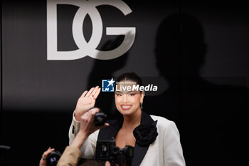 2024-02-24 - Ashley Graham is seen, outside Dolce & Gabbana, during the Milan Fashion Week - Womenswear Fall/Winter 2024-2025 on February 24, 2024 in Milan, Italy. ©Photo: Cinzia Camela. - DOLCE & GABBANA - FW 24-25 - CELEBRITY ARRIVES - NEWS - FASHION