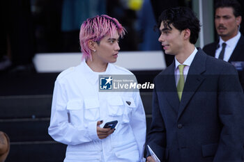 2024-06-16 - Yamato and a guest leave the Prada Spring/Summer 2025 Menswear Fashion Show on June 16, 2024 in Milan, Italy. ©Photo: Cinzia Camela. - PRADA - SS 25 - CELEBRITIES - NEWS - FASHION