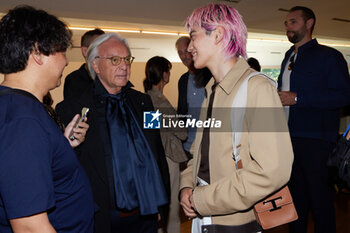 2024-06-16 - A guest, Diego Della Valle and Yamato are seen at the Tod's presentation during the Milan Menswear Spring/Summer 2025 on June 16, 2024 in Milan, Italy. ©Photo: Cinzia Camela. - TOD'S PRESENTATION - MILAN FASHION WEEK - MENSWEAR SS 25 - CELEBRITIES - NEWS - FASHION