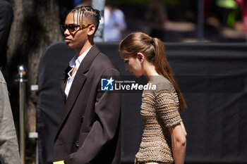 2024-06-17 - Alexandre Grimaldi and Savannah Hennessy are seen after the Gucci Men's Spring Summer 2025 Fashion Show during the Milan Fashion Week Menswear Spring/Summer 2025 at Triennale di Milano on June 17, 2024 in Milan, Italy. ©Photo: Cinzia Camela. - GUCCI - MEN'S SPRING SUMMER 2025 FASHION SHOW - CELEBRITIES - NEWS - FASHION