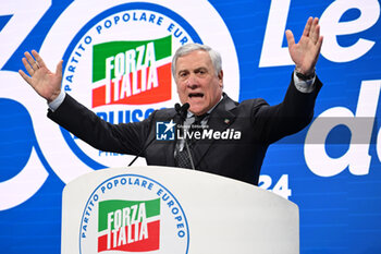 2024-01-26 - Antonio Tajani during the event “30 years of Forza Italia, the Roots of the Future”, 26 January 2024, Salone delle Fontane, Rome, Italy. - 30 ANNI DI FORZA ITALIA, LE RADICI DEL FUTURO - NEWS - POLITICS