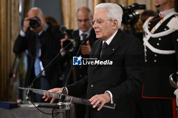 2024-02-01 - during, the meet with the Italian men's national tennis team, winner of the 2023 Davis Cup, 1 February 2024, at the Palazzo del Quirinale, Rome, Italy. - PRESIDENT SERGIO MATTARELLA MEETS THE ITALIAN MEN'S NATIONAL TENNIS TEAM, WINNER OF THE 2023 DAVIS CUP - NEWS - POLITICS