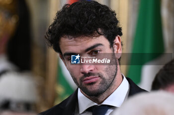 2024-02-01 - Matteo Berrettini during, the meet with the Italian men's national tennis team, winner of the 2023 Davis Cup, 1 February 2024, at the Palazzo del Quirinale, Rome, Italy. - PRESIDENT SERGIO MATTARELLA MEETS THE ITALIAN MEN'S NATIONAL TENNIS TEAM, WINNER OF THE 2023 DAVIS CUP - NEWS - POLITICS