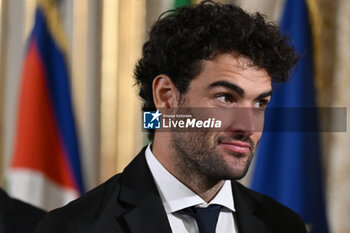 2024-02-01 - Matteo Berrettini during, the meet with the Italian men's national tennis team, winner of the 2023 Davis Cup, 1 February 2024, at the Palazzo del Quirinale, Rome, Italy. - PRESIDENT SERGIO MATTARELLA MEETS THE ITALIAN MEN'S NATIONAL TENNIS TEAM, WINNER OF THE 2023 DAVIS CUP - NEWS - POLITICS