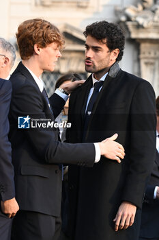 2024-02-01 - Jannik Sinner and Matteo Berrettini during, the meet with the Italian men's national tennis team, winner of the 2023 Davis Cup, 1 February 2024, at the Palazzo del Quirinale, Rome, Italy. - PRESIDENT SERGIO MATTARELLA MEETS THE ITALIAN MEN'S NATIONAL TENNIS TEAM, WINNER OF THE 2023 DAVIS CUP - NEWS - POLITICS