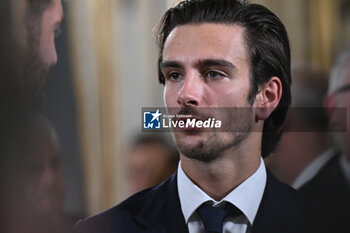 2024-02-01 - Lorenzo Musetti during, the meet with the Italian men's national tennis team, winner of the 2023 Davis Cup, 1 February 2024, at the Palazzo del Quirinale, Rome, Italy. - PRESIDENT SERGIO MATTARELLA MEETS THE ITALIAN MEN'S NATIONAL TENNIS TEAM, WINNER OF THE 2023 DAVIS CUP - NEWS - POLITICS