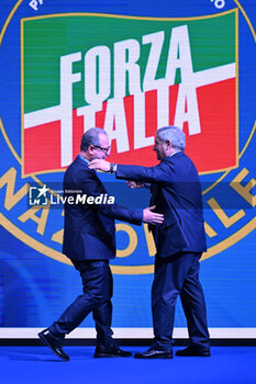 2024-02-24 - Giorgio Mule’ and Antonio Tajani during the National Congress Forza Italia on 24 February 2024 at the Palazzo dei Congressi in Rome, Italy. -  NATIONAL CONGRESS FORZA ITALIA - NEWS - POLITICS