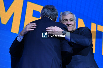 2024-02-24 - Antonio Tajani and Paolo Barelli during the National Congress Forza Italia on 24 February 2024 at the Palazzo dei Congressi in Rome, Italy. -  NATIONAL CONGRESS FORZA ITALIA - NEWS - POLITICS