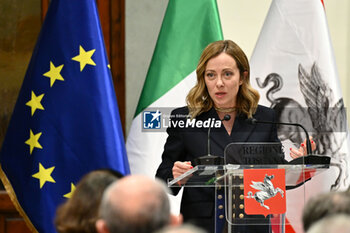 2024-03-13 - The President of the Council of Ministers, Giorgia Meloni, delivers a speech at signing ceremony for the 