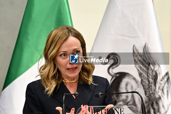 2024-03-13 - The President of the Council of Ministers, Giorgia Meloni, delivers a speech at signing ceremony for the 