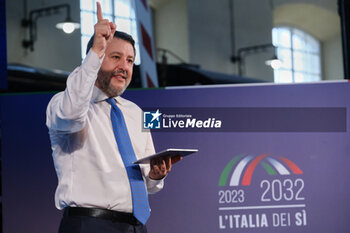 2024-04-08 - L'Italia dei si, projects and major works in Italy', the travelling presentation of the country's infrastructure projects by Deputy Prime Minister and Minister of Infrastructure and Transport Matteo Salvini, was illustrated at the Pietrarsa National Railway Museum, Portici (Na). - L'ITALIA DEI SI, MINISTER OF INFRASTRUCTURE AND TRANSPORT MATTEO SALVINI IN NAPLES - NEWS - POLITICS