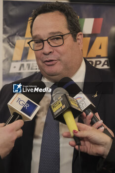 2024-05-02 - Senator of the Italian Republic and State Secretary at the Ministry of Labour and Social Policy Claudio Durigon during the presentation of the party leaga candidates in naples for the european elections 2024 - PRESENTATION OF THE PARTY LEAGA CANDIDATES IN NAPLES FOR THE EUROPEAN ELECTIONS 2024 - NEWS - POLITICS