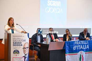 2024-05-16 - Far left, Alessandra Zedda. Photo Gianluca Zuddas/LiveMedia. - SALVATORE DEIDDA'S EUROPEAN PARLIAMENT CANDIDACY PRESENTATION - NEWS - POLITICS