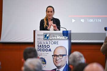 2024-05-16 - Arianna Meloni. Photo Gianluca Zuddas/LiveMedia. - SALVATORE DEIDDA'S EUROPEAN PARLIAMENT CANDIDACY PRESENTATION - NEWS - POLITICS