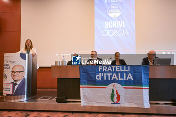 2024-05-16 - Far left, Alessandra Zedda. Photo Gianluca Zuddas/LiveMedia. - SALVATORE DEIDDA'S EUROPEAN PARLIAMENT CANDIDACY PRESENTATION - NEWS - POLITICS