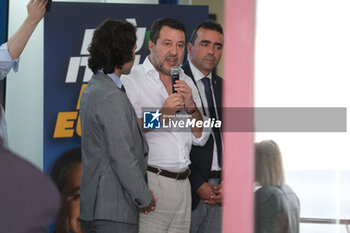 2024-05-27 - The Minister of Transport and Infrastructure and Deputy Prime Minister, Matteo Salvini during the meeting with his electorate for the European elections 2024 in Salerno. - EUROPEAN ELECTIONS 2024, MATTEO SALVINI IN SALERNO - NEWS - POLITICS
