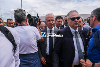 2024-05-28 - Interior Minister Matteo Piantedosiduring the inauguration of the 'Centro Pino Daniele' sports centre in Caivano, 300 metres from the Parco Verde, opening the sports facilities of the former Delphinia centre to the city. The 5-hectare sports centre will not only return the swimming pool to the city but will also have equipment for 44 sports disciplines, with 20 fields and playgrounds. The project involved Sport and Health, the Army and the Fiamme Oro of the State Police. A 500-seat theatre and an amphitheatre for 1,000 people will also be built. The urban park will be named after Rosario Livatino. - PRIME MINISTER GIORGIA MELONI IN CAIVANO - NEWS - POLITICS