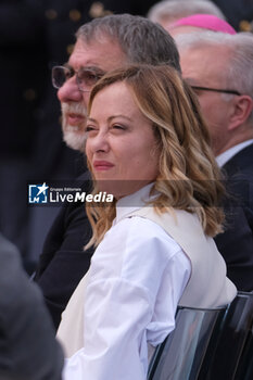 2024-05-28 - Italian Prime Minister Giorgia Meloni during the inauguration of the 'Centro Pino Daniele' sports centre in Caivano, 300 metres from the Parco Verde, opening the sports facilities of the former Delphinia centre to the city. The 5-hectare sports centre will not only return the swimming pool to the city but will also have equipment for 44 sports disciplines, with 20 fields and playgrounds. The project involved Sport and Health, the Army and the Fiamme Oro of the State Police. A 500-seat theatre and an amphitheatre for 1,000 people will also be built. The urban park will be named after Rosario Livatino. - PRIME MINISTER GIORGIA MELONI IN CAIVANO - NEWS - POLITICS