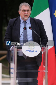 2024-05-28 - The Extraordinary Commissioner of Caivano Fabio Ciciliano during the inauguration of the 'Centro Pino Daniele' sports centre in Caivano, 300 metres from the Parco Verde, opening the sports facilities of the former Delphinia centre to the city. The 5-hectare sports centre will not only return the swimming pool to the city but will also have equipment for 44 sports disciplines, with 20 fields and playgrounds. The project involved Sport and Health, the Army and the Fiamme Oro of the State Police. A 500-seat theatre and an amphitheatre for 1,000 people will also be built. The urban park will be named after Rosario Livatino. - PRIME MINISTER GIORGIA MELONI IN CAIVANO - NEWS - POLITICS