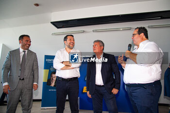 2024-05-30 - Matteo Salvini Filippo Mancuso and Claudio Durigon at Catanzaro European elections rally - MATTEO SALVINI EUROPEAN ELECTIONS RALLY AT CATANZARO - NEWS - POLITICS