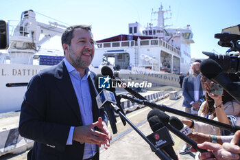 2024-05-31 - Infrastructure and transport Minister Matteo Salvini at the meeting “L’Italia dei Si 2023 - 2032 Progetti e grandi opere in Italia” near the Coast Guard ship “Luigi Dattilo “in Messina - “L’ITALIA DEI Sì 2023-2032 - PROGETTI E GRANDI OPERE IN ITALIA” - NEWS - POLITICS