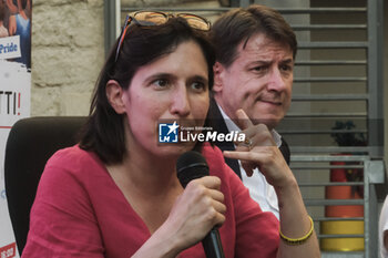 2024-06-28 - Democracy Party Secretary Elly Schlein with 5-star movement leader Giuseppe Conte in Naples to discuss civil rights On the last day of the pride park event on the eve of tomorrow's Naples pride - NAPOLI PRIDE PARK CONVENTION WITH ELLY SCHLEIN AND GIUSEPPE CONTE - NEWS - POLITICS