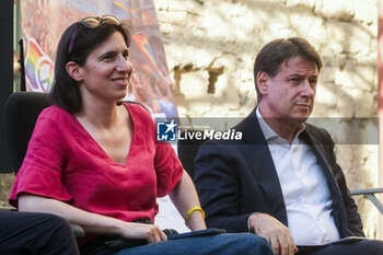 2024-06-28 - Democracy Party Secretary Elly Schlein with 5-star movement leader Giuseppe Conte in Naples to discuss civil rights On the last day of the pride park event on the eve of tomorrow's Naples pride - NAPOLI PRIDE PARK CONVENTION WITH ELLY SCHLEIN AND GIUSEPPE CONTE - NEWS - POLITICS