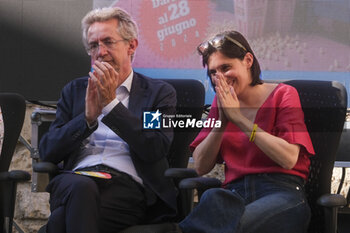 2024-06-28 - Democracy Party Secretary Elly Schlein with Gaetano Manfredi mayor of Napoli in Naples to discuss civil rights On the last day of the pride park event on the eve of tomorrow's Naples pride - NAPOLI PRIDE PARK CONVENTION WITH ELLY SCHLEIN AND GIUSEPPE CONTE - NEWS - POLITICS