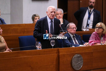 2024-07-08 - Extraordinary session of the Campania Council to vote on the request for the referendum to abrogate the differentiated autonomy in photo Vincenzo De Luca - CAMPANIA COUNCIL, EQUEST FOR THE REFERENDUM TO ABROGATE THE DIFFERENTIATED AUTONOMY  - NEWS - POLITICS