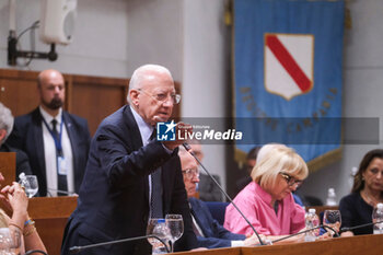 2024-07-08 - Extraordinary session of the Campania Council to vote on the request for the referendum to abrogate the differentiated autonomy in photo Vincenzo De Luca - CAMPANIA COUNCIL, EQUEST FOR THE REFERENDUM TO ABROGATE THE DIFFERENTIATED AUTONOMY  - NEWS - POLITICS