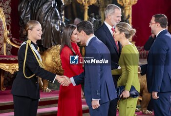 2024-10-12 - Spanish King Felipe VI and Queen Letizia with Princess Leonor de Borbon attending a reception at RoyalPalace during the known as Dia de la Hispanidad, Spain's National Day, in Madrid, on Saturday 12, October 2024 Cordon Press - SPANISH KING FELIPE VI AND QUEEN LETIZIA WITH PRINCESS LEONOR DE BORBON ATTENDING A RECEPTION AT ROYALPALACE DURING THE KNOWN AS DIA DE LA HISPANIDAD, SPAIN'S NATIONAL DAY, IN MADRID, ON SATURDAY 12, OCTOBER 2024 - NEWS - POLITICS