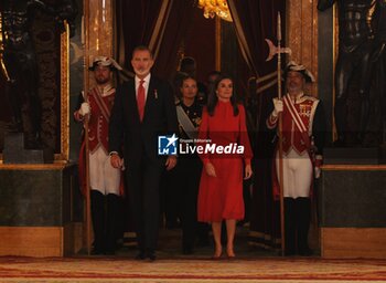 2024-10-12 - Spanish King Felipe VI and Queen Letizia with Princess Leonor de Borbon attending a reception at RoyalPalace during the known as Dia de la Hispanidad, Spain's National Day, in Madrid, on Saturday 12, October 2024 Cordon Press - SPANISH KING FELIPE VI AND QUEEN LETIZIA WITH PRINCESS LEONOR DE BORBON ATTENDING A RECEPTION AT ROYALPALACE DURING THE KNOWN AS DIA DE LA HISPANIDAD, SPAIN'S NATIONAL DAY, IN MADRID, ON SATURDAY 12, OCTOBER 2024 - NEWS - POLITICS