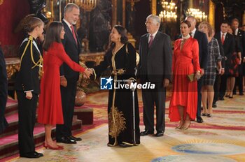 2024-10-12 - Spanish King Felipe VI and Queen Letizia with Princess Leonor de Borbon attending a reception at RoyalPalace during the known as Dia de la Hispanidad, Spain's National Day, in Madrid, on Saturday 12, October 2024 Cordon Press - SPANISH KING FELIPE VI AND QUEEN LETIZIA WITH PRINCESS LEONOR DE BORBON ATTENDING A RECEPTION AT ROYALPALACE DURING THE KNOWN AS DIA DE LA HISPANIDAD, SPAIN'S NATIONAL DAY, IN MADRID, ON SATURDAY 12, OCTOBER 2024 - NEWS - POLITICS