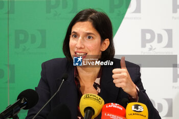 2024-11-20 - Elly Schlein, PD -  PRESS CONFERENCE BY ELLY SCHLEIN, SECRETARY OF THE DEMOCRATIC PARTY, AFTER THE VICTORY BY THE CENTER-LEFT IN THE REGIONAL ELECTIONS OF EMILIA ROMAGNA AND UMBRIA - NEWS - POLITICS