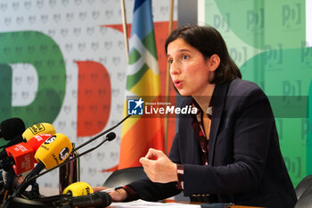 2024-11-20 - Elly Schlein, PD -  PRESS CONFERENCE BY ELLY SCHLEIN, SECRETARY OF THE DEMOCRATIC PARTY, AFTER THE VICTORY BY THE CENTER-LEFT IN THE REGIONAL ELECTIONS OF EMILIA ROMAGNA AND UMBRIA - NEWS - POLITICS