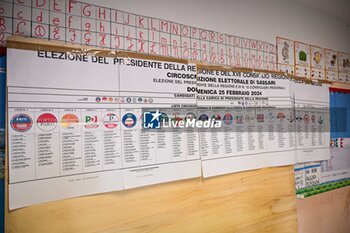 2024-02-25 - Pannello liste dei candidati, Elezioni consiglio regionale Sardegna - ELEZIONI CONSIGLIO REGIONALE SARDEGNA - REPORTAGE - POLITICS