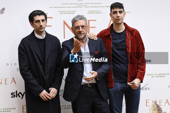 2024-01-08 - Pietro, Sergio and Cesare Castellitto during the Photocall of the movie ENEA, at HOTEL DE LA VILLE, Rome, Italy. - PHOTOCALL ENEA UN FILM DI PIETRO CASTELLITTO  - NEWS - VIP