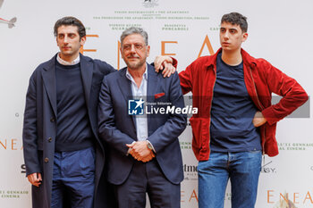 2024-01-08 - Sergio Castellitto, Pietro Castellitto and Cesare Castellitto during the photocall of movie Enea, 8 january 2024 at Hotel De La Ville, Rome, Italy - PHOTOCALL MOVIE ENEA - NEWS - VIP