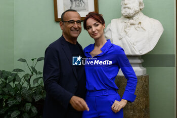 2024-06-03 - Carlo Conti and Andrea Delogu during Photocall and Press Conference of TIM Summer Hits at Campidoglio Hall of Flags on June 1, 2024 in Rome, Italy. - PHOTOCALL TIM SUMMER HITS - NEWS - VIP