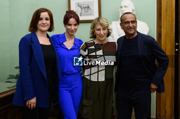 2024-06-03 - Sandra Aitala Head of Brand Strategy, Media & Commercial Communication TIM, Andrea Delogu, Simona Sala Director of Rai Radio 2 and Carlo Conti during Photocall and Press Conference of TIM Summer Hits at Campidoglio Hall of Flags on June 1, 2024 in Rome, Italy. - PHOTOCALL TIM SUMMER HITS - NEWS - VIP