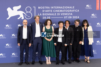 2024-09-06 - (L-R) Denis Vaslin, Nicolas R. De La Mothe, Sonia Buchman, Director Wang Bing, Vincent Wang, Gilles Chanial and guest attend the 