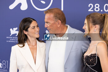 2024-09-07 - (L-R) Isabelle Fuhrman, Director Kevin Costner and Georgia MacPhail attend the 