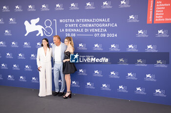 2024-09-07 - (L-R) Isabelle Fuhrman, Director Kevin Costner and Georgia MacPhail attend the 