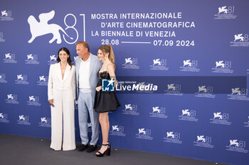 2024-09-07 - (L-R) Isabelle Fuhrman, Director Kevin Costner and Georgia MacPhail attend the 