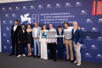 2024-09-07 - (L-R) Jon Beavers, Alejandro Edda, Georgia MacPhail, Director Kevin Costner, Isabelle Fuhrman, David O'Hara, Aidan McCann, Luke Wilson and guest attend the 