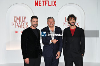 2024-09-10 - Raul Bova, CEO of Netflix Ted Sarandos and Eugenio Franceschini attends 